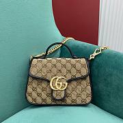 Gucci Canvas Marmont Mini Top Handle Bag 21x8x15cm - 1