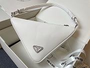 Prada Triangle Leather Pouch White 26x14x5cm - 4