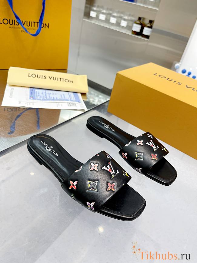 LV Revival Flat Mule Black  - 1