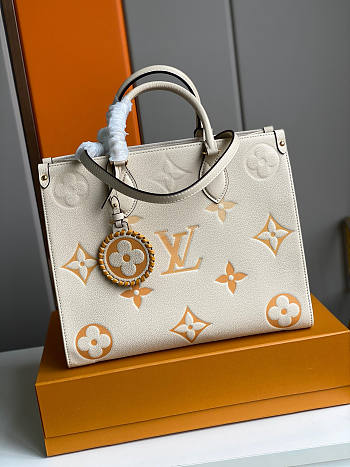 LV Onthego Cream Color M45717 Size 34.0 x 26.0 x 13.0