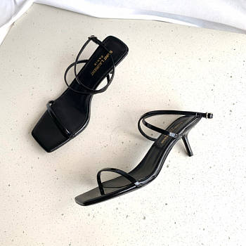 YSL Nuit Sandals Black Heel 5.5cm
