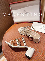 Valentino Slide Sandal White Heel 6cm - 5