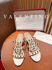 Valentino Slide Sandal White Heel 6cm - 6