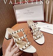 Valentino Slide Sandal White Heel 6cm - 1