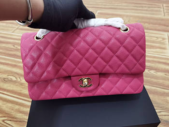 Chanel Medium Flap Bag Caviar Gold Hardware Pink 25cm