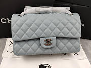 Chanel Flap Bag Caviar Silver Hardware Light Blue 25.5cm - 1