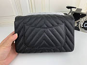 Chanel Flap Bag Chevron Black Silver Hardware Cavier 20cm - 2