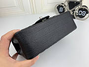 Chanel Flap Bag Chevron Black Silver Hardware Cavier 20cm - 3