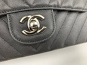 Chanel Flap Bag Chevron Black Silver Hardware Cavier 20cm - 6