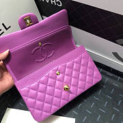 Chanel Flap Bag Lambskin Purple GHW 1112 Size 25 cm - 6