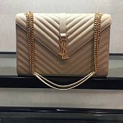 YSL College Beige Cavier Gold Hardware 31x21x8cm - 1