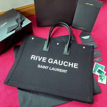 YSL Rive Gauche Tote Bag In Printed Black 48x36x16cm
