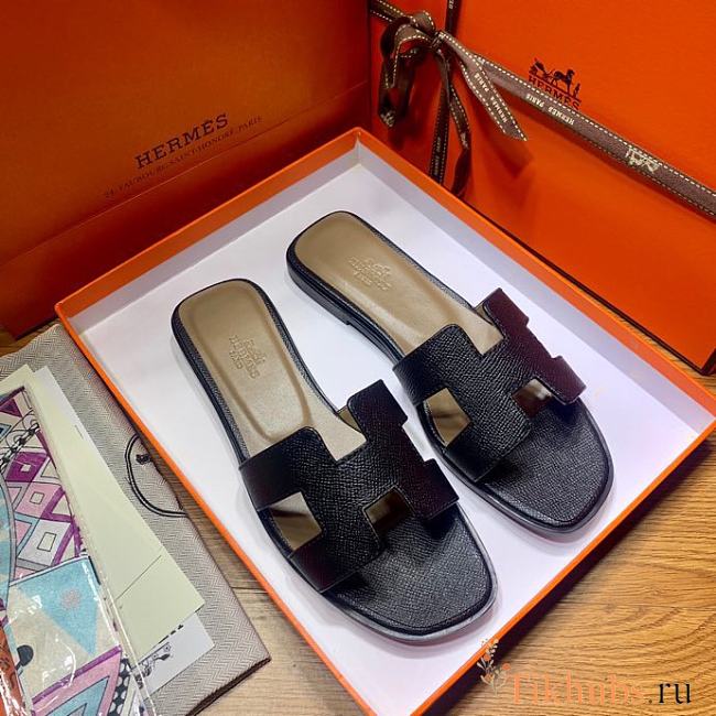 Hermes Black Slide  - 1