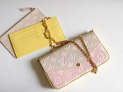 LV Pochette Felicie Pink Beige Yellow 21x12x3cm - 1