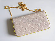 LV Pochette Felicie Pink Beige Yellow 21x12x3cm - 6