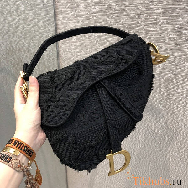 Dior Saddle Black Camouflage 25.5x20x6.5cm - 1