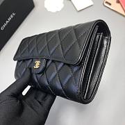 Chanel Wallet Black Lambskin 19.4x10.5x3cm - 5