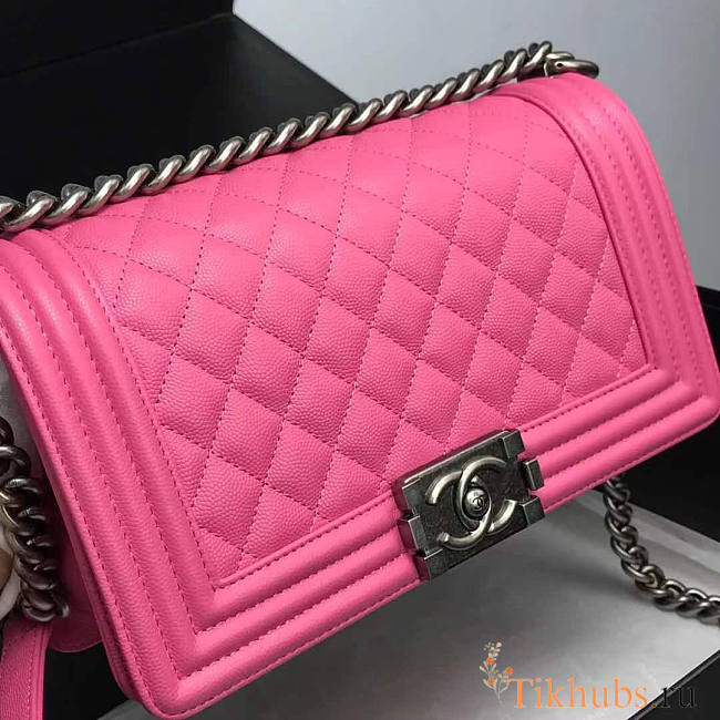 Chanel Leboy Pink Cavier Silver Hardware 25cm - 1