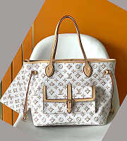 LV Neverfull Buci Box White MM Bag Size 32 x 28 x 14 cm - 1