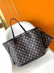 LV Neverfull Buci Box Black MM Bag Size 32 x 28 x 14 cm - 4