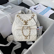 Chanel Backpack White Light Gold Hardware 18x18x12cm - 1