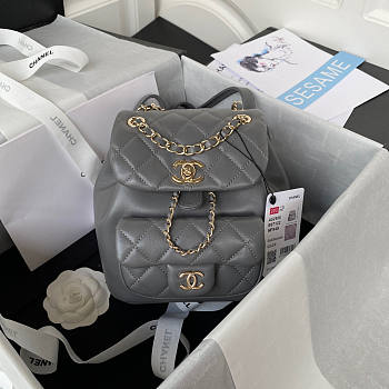 Chanel Backpack Gray 18x18x12cm