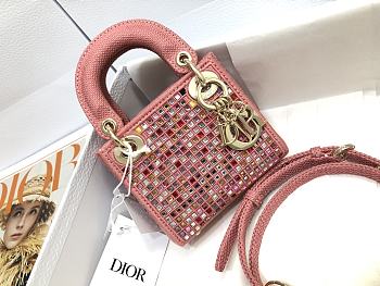 Dior Micro Lady Dior Multicolor Crystals 12x10.2x5cm