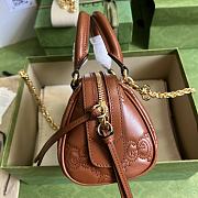 Gucci Matelassé Leather Top Handle Bag Brown 19x13x11cm - 6