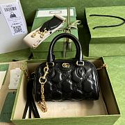 Gucci Matelassé Leather Top Handle Bag Black 19x13x11cm - 1