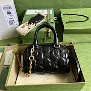 Gucci Matelassé Leather Top Handle Bag Black 19x13x11cm - 3