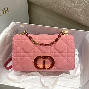 Dior Medium Caro Bright Pink Denim 25.5x15.5x8cm - 1