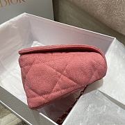 Dior Medium Caro Bright Pink Denim 25.5x15.5x8cm - 2