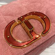 Dior Medium Caro Bright Pink Denim 25.5x15.5x8cm - 3