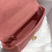 Dior Medium Caro Bright Pink Denim 25.5x15.5x8cm - 5