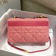 Dior Medium Caro Bright Pink Denim 25.5x15.5x8cm - 6