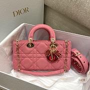 Dior Lady D-JOY Bright Pink Cannage Denim 26x13.5x5cm - 1