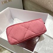 Dior Lady D-JOY Bright Pink Cannage Denim 26x13.5x5cm - 4