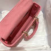 Dior Lady D-JOY Bright Pink Cannage Denim 26x13.5x5cm - 5