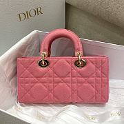 Dior Lady D-JOY Bright Pink Cannage Denim 26x13.5x5cm - 3