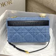 Dior Medium Caro Blue Denim 25.5x15.5x8cm - 5