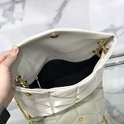 YSL Puffer Bag In Lambskin White 35x23x13.5cm - 5