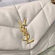 YSL Puffer Bag In Lambskin White 35x23x13.5cm - 3