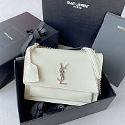 YSL Sunset White Silver Hardware 22x16x8cm - 1