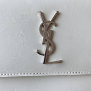 YSL Sunset White Silver Hardware 22x16x8cm - 2