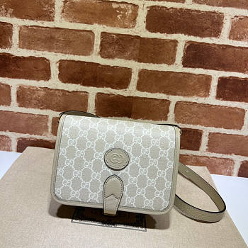 Gucci Beige Shoulder Bag With Interlocking G 20x17x8cm