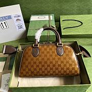 Adidas x Gucci Mini Duffle Bag Brown 31.5x18x15.5cm - 4