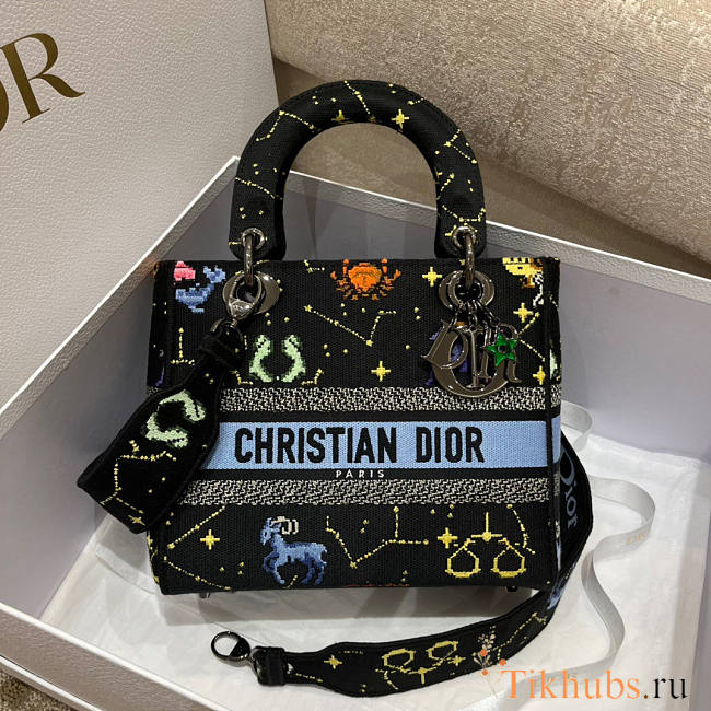 Dior Lady D-lite Black Pixel Zodiac 24x20x11cm - 1