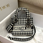 Dior Mini Lady D-lite Black and White 17x15x17cm - 1