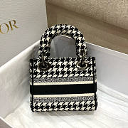 Dior Mini Lady D-lite Black and White 17x15x17cm - 4