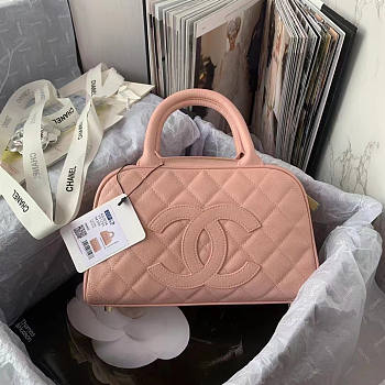 Chanel Duffle Hand Bag Cavier Pink 25x14x9cm